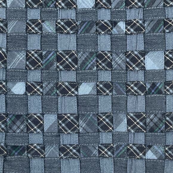 Vintage Womens Large Blue Patch Woven Plaid Cotton Vest - Picture 3 of 8